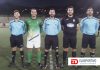 Trío arbitral y capitanes de la CDZ Esperanza y el CD Ofra, en su jornada 19 de la Primera Regional.