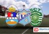 Resaltan los escudos del Real Unión Tenerife y el Sporting. En una fusión que bien no está saliendo.