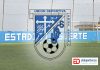 Campo de La Suerte, portería y gran escudo sobre ella de la UD Cruz Santa.