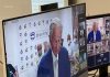 Juan Padrón interviniendo en la asamblea