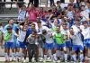 Celebración del CD Tenerife B por tener acceso al ascenso a Segunda.