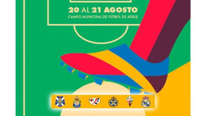 Cartel del Trofeo Juvenil Villa de Adeje donde se ven los equipos participantes.
