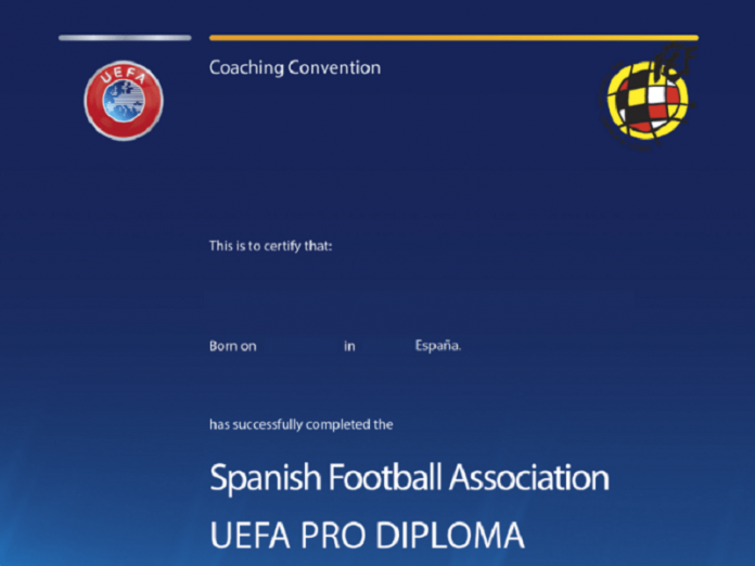 Imagen de un título UEFA PRO