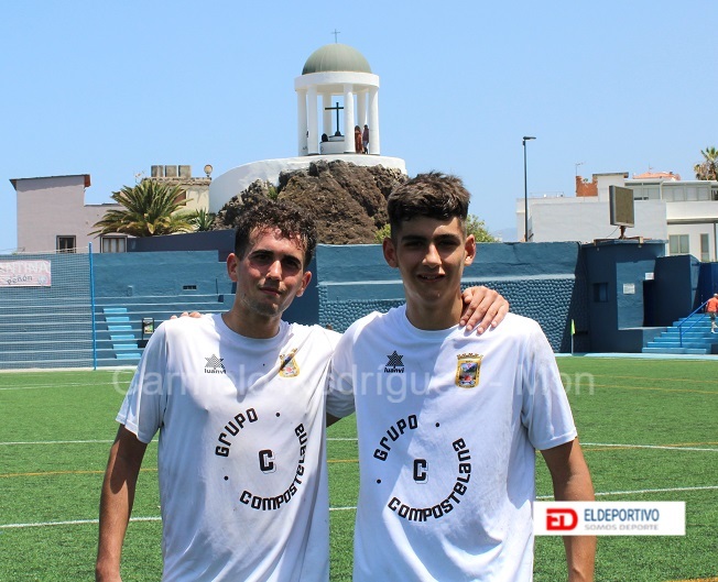 Óliver y Pablo Ratón autores de los dos goles del CD Puerto Cruz.