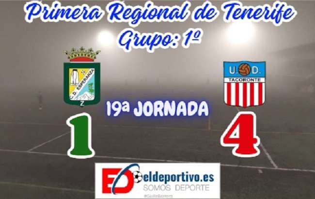 La UD Tacoronte suma su cuarto triunfo consecutivo ante un Esperanza que no reacciona